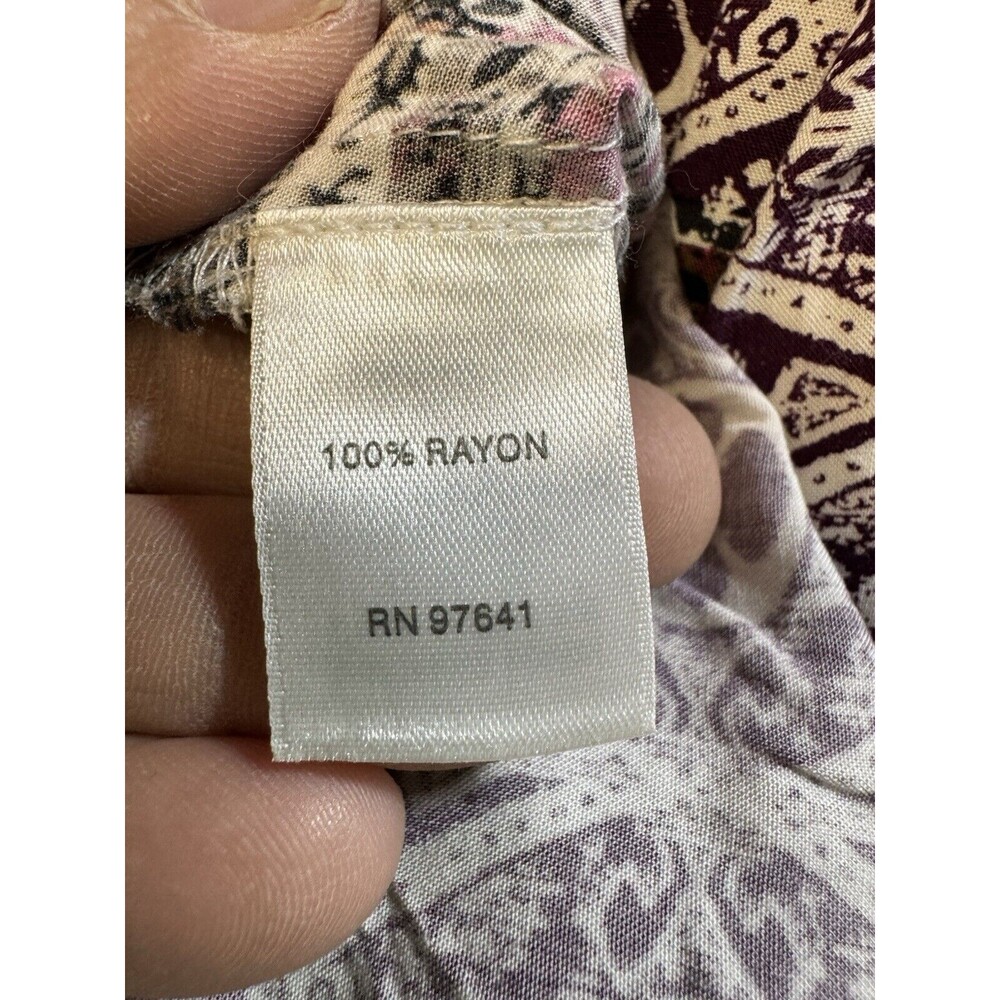 J. Jill Patchwork Print Shift Dress Womens Small Burgundy Boho‎ Sleeveless Rayon - Picture 4 of 7